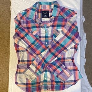 American Eagle Outfitters Multicolor Plaid Shirt